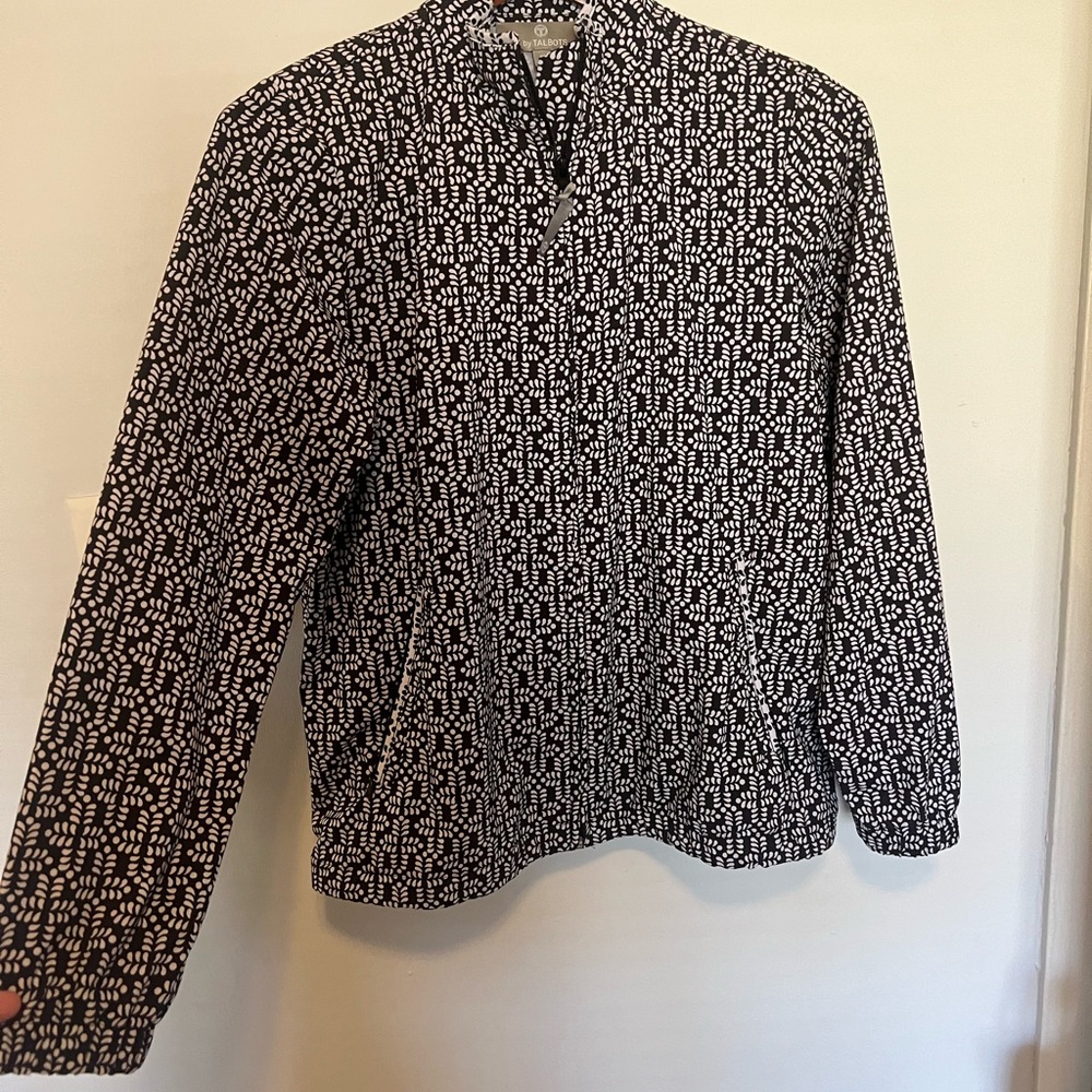 Talbots Patterned Quarter Zip Pullover Jacket | B… - image 2